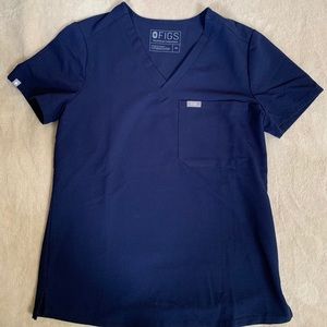 Figs Scrubs Top - Navy